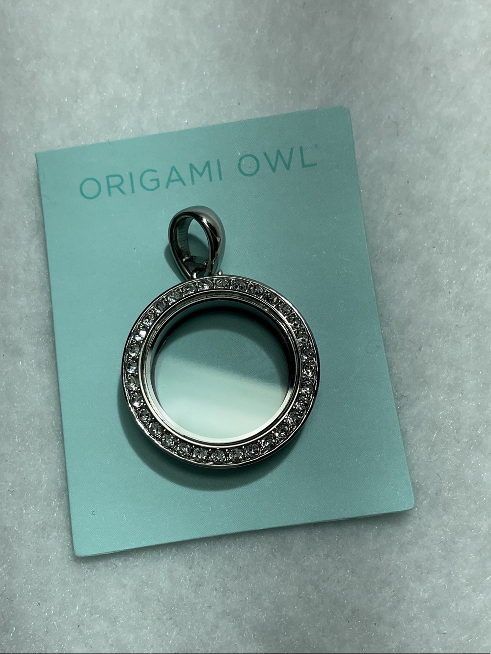 Origami Owl Silver Mini Crystal-Trim Round Locket - Silver
